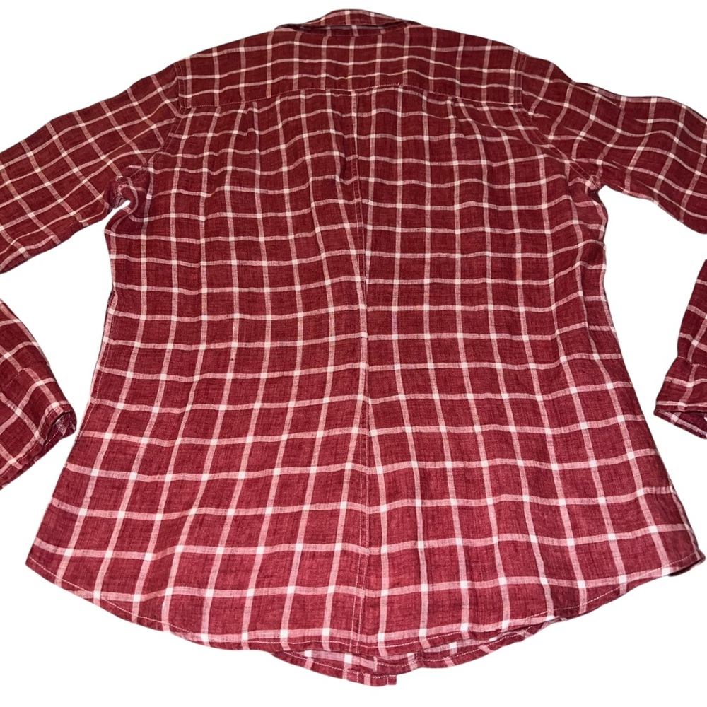 EUC Frank & Eileen Barry Tailored Button-Up Shirt Italian Classic Linen Small - Picture 3 of 9